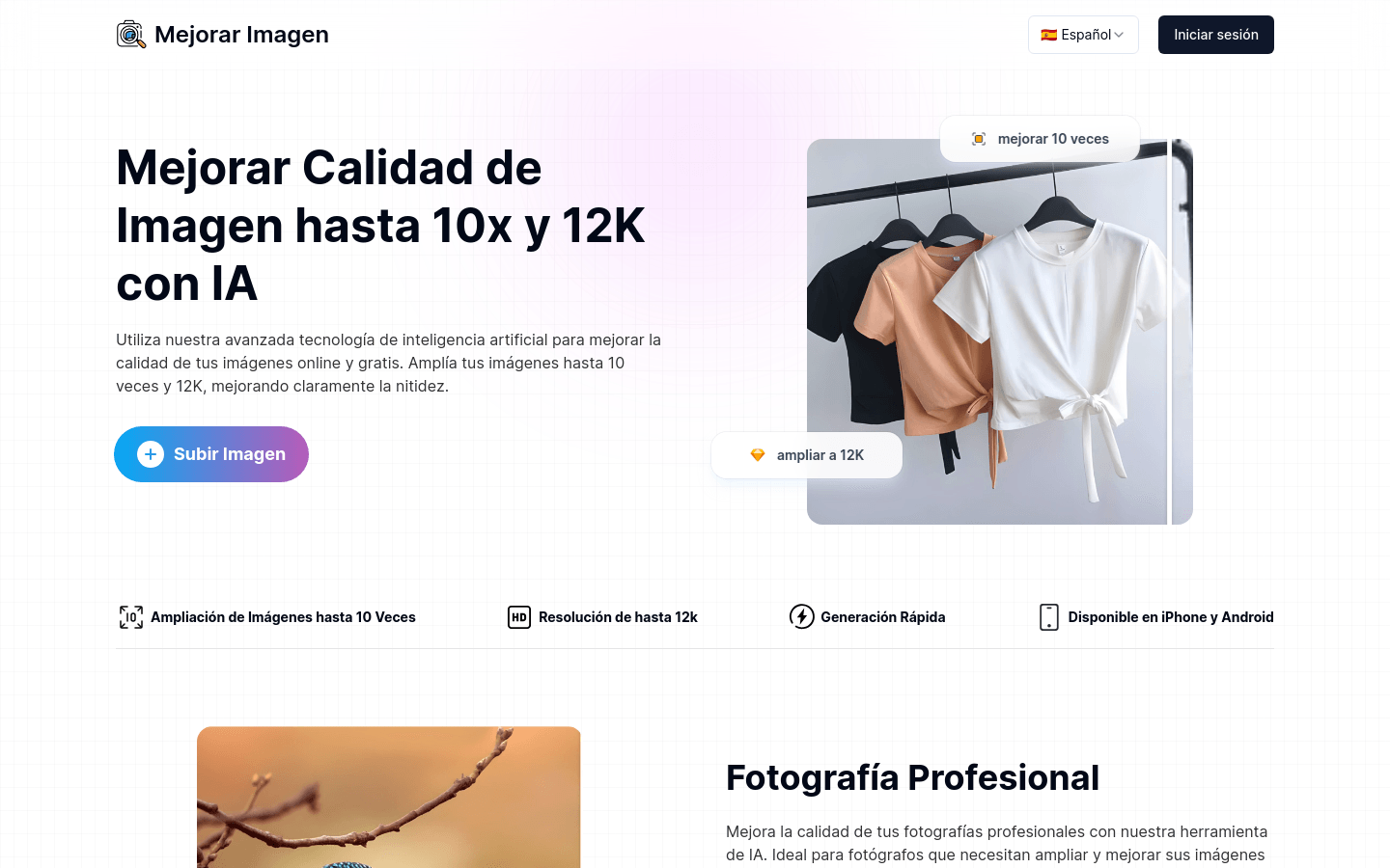 Mejorar Imagen product screenshot