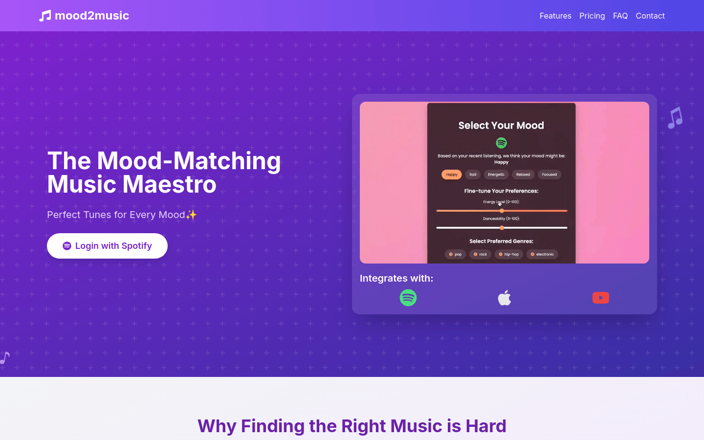 Mood2Music product screenshot