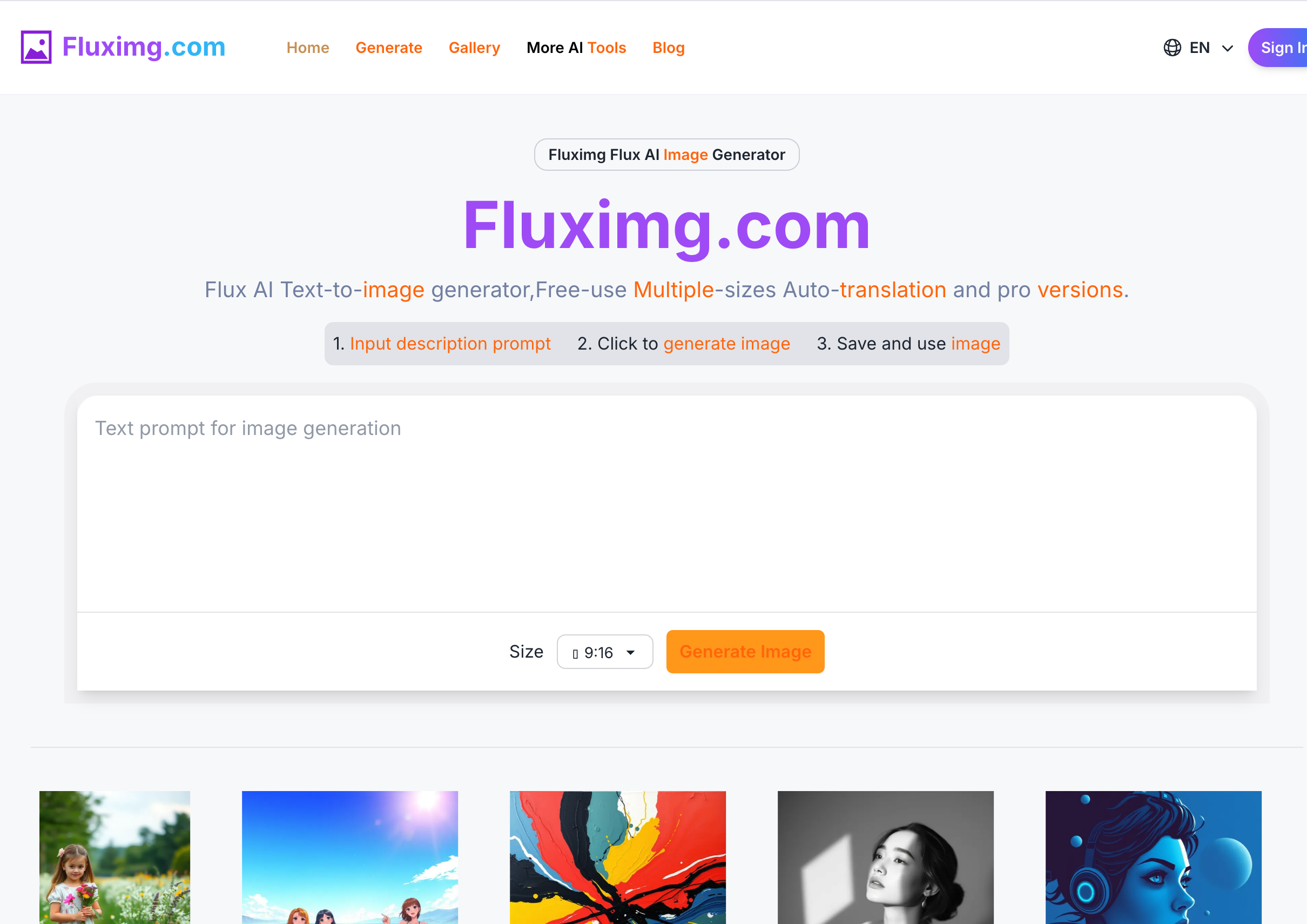 Fluximg.com product screenshot