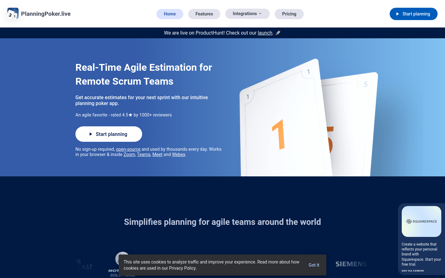 PlanningPoker.live product screenshot