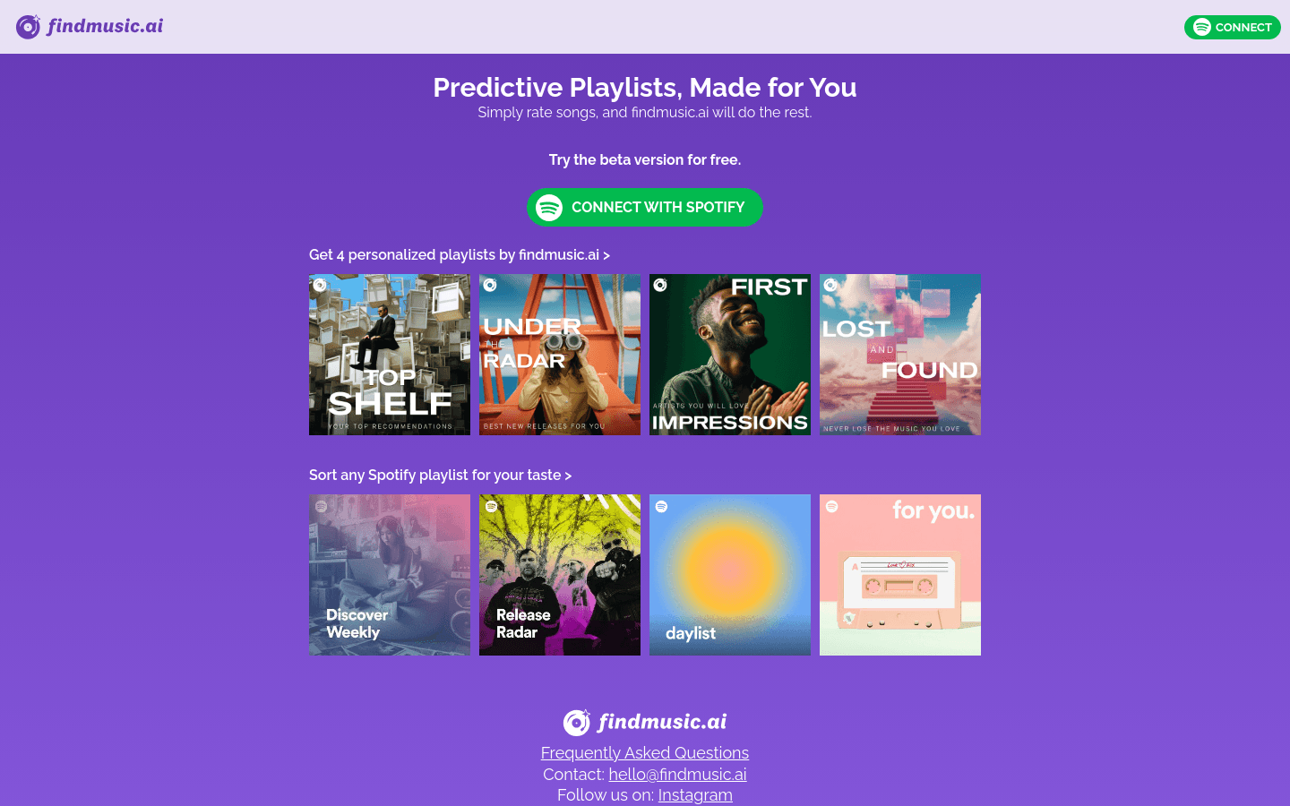 findmusic.ai product screenshot