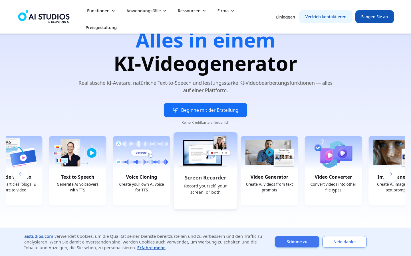 AI Studios.com product screenshot