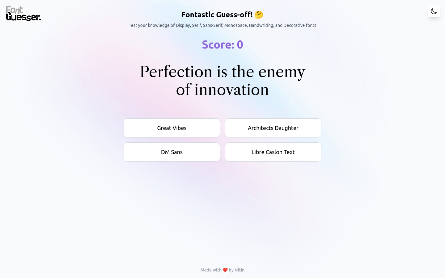 Font Guesser product screenshot