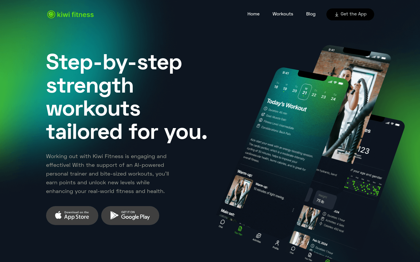 Kiwi Fitness product screenshot