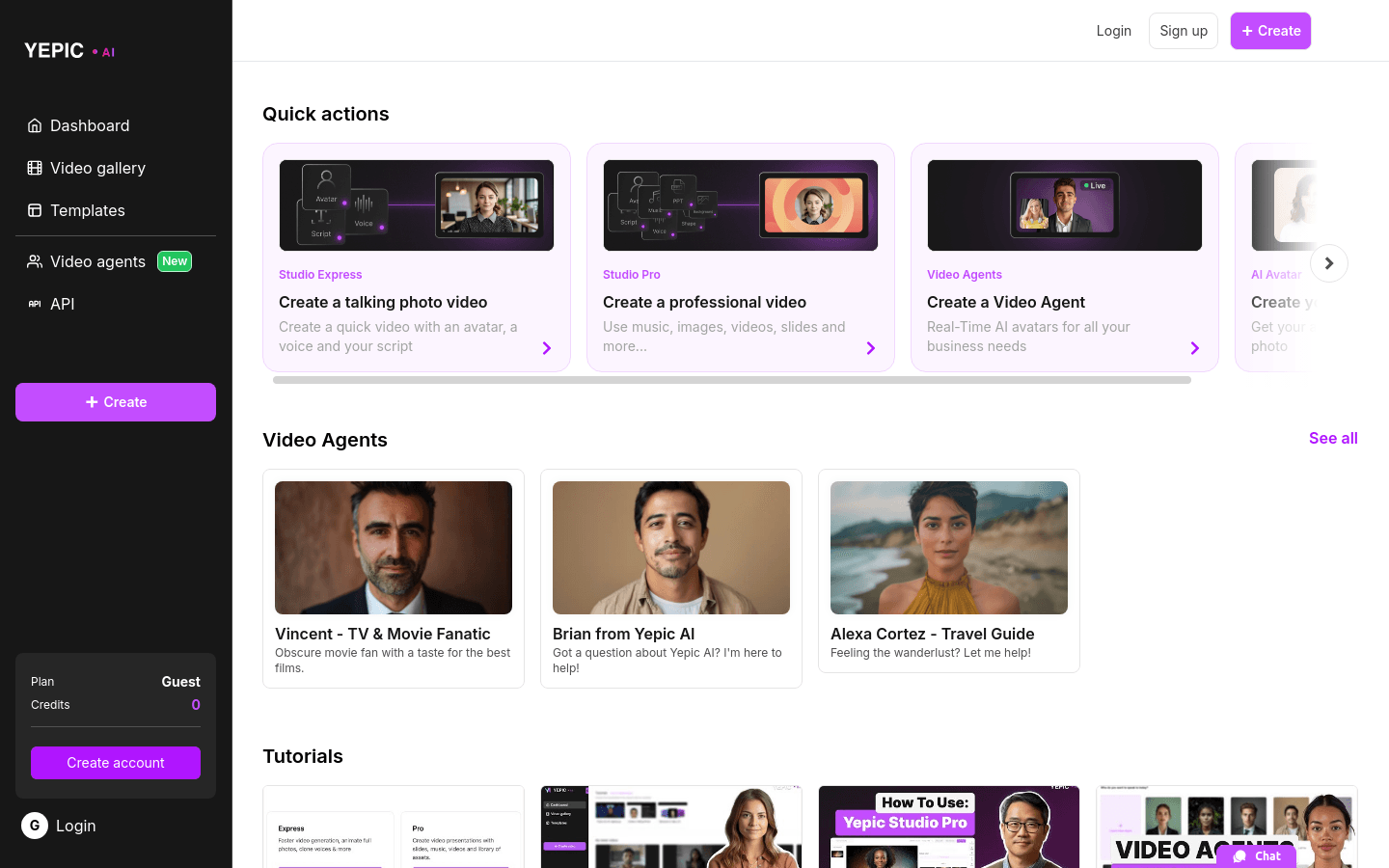 Yepic Studio product screenshot