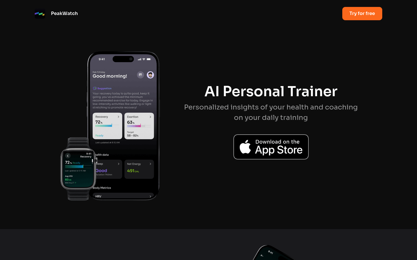 PeakWatch product screenshot
