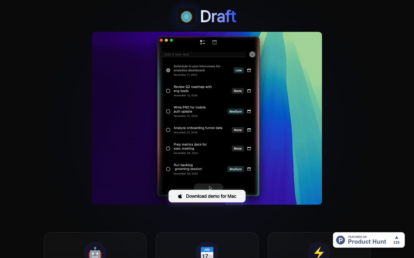 Draf product screenshot