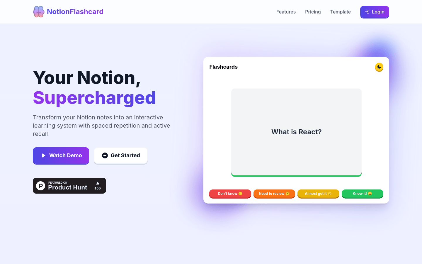 NotionFlashcard product screenshot