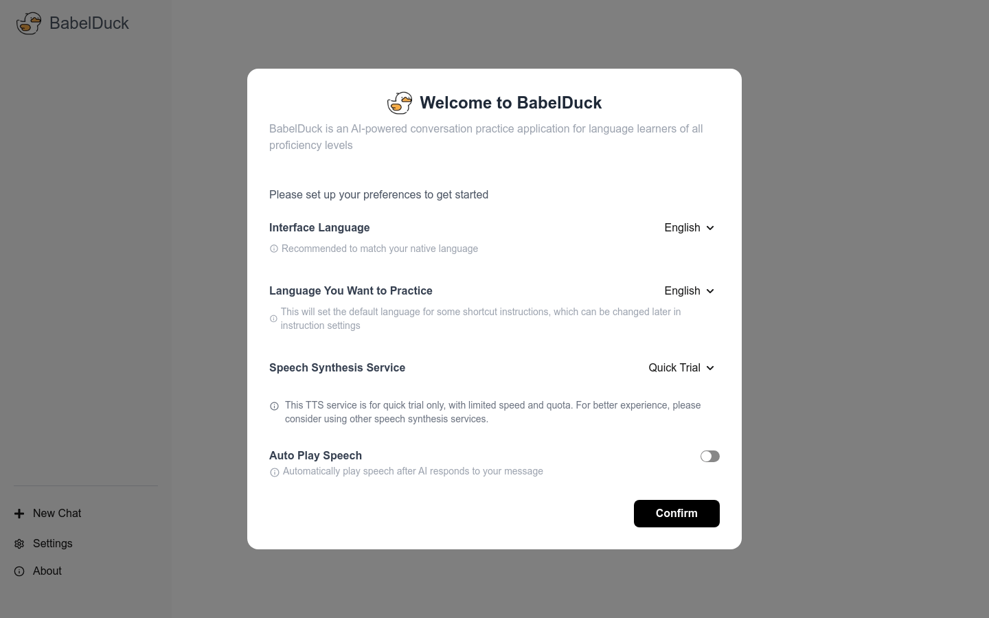 BabelDuck product screenshot