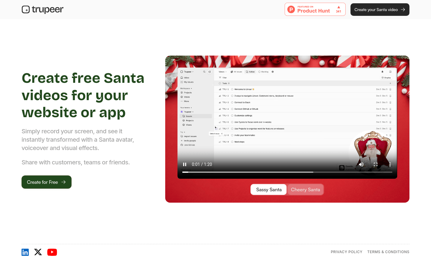 SaaS-y Santa by Trupeer.ai product screenshot