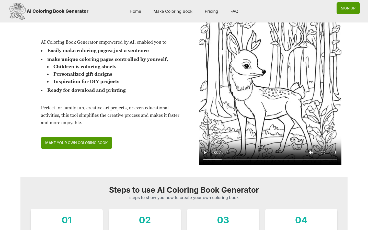 AI Coloring Book Generator product screenshot