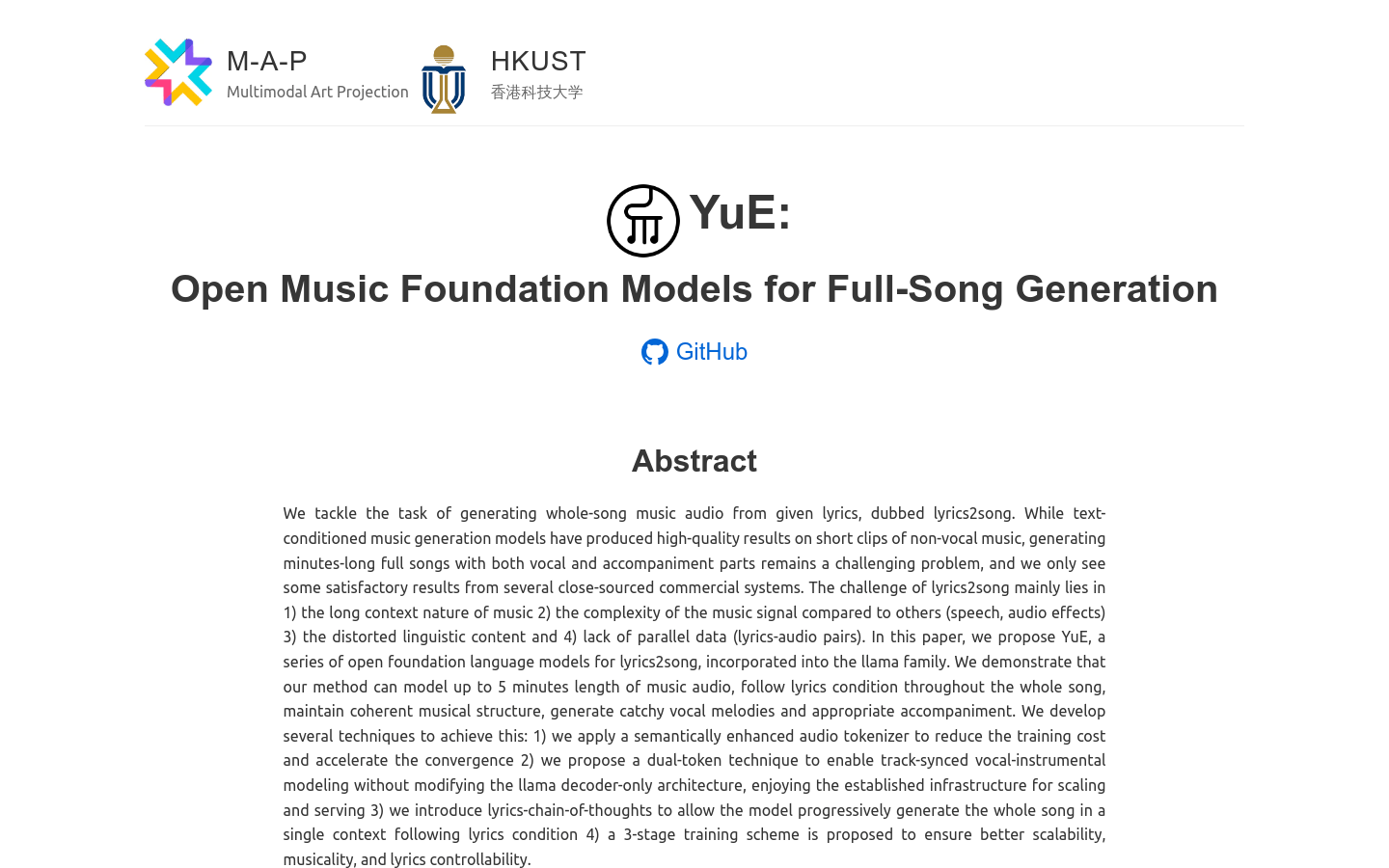 YuE product screenshot