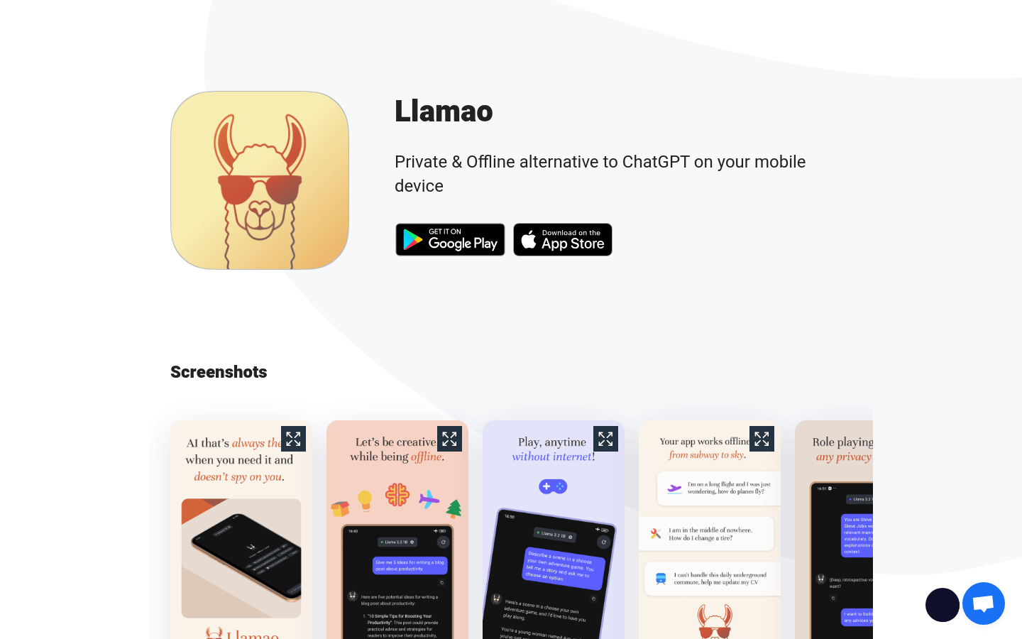 Llamao product screenshot