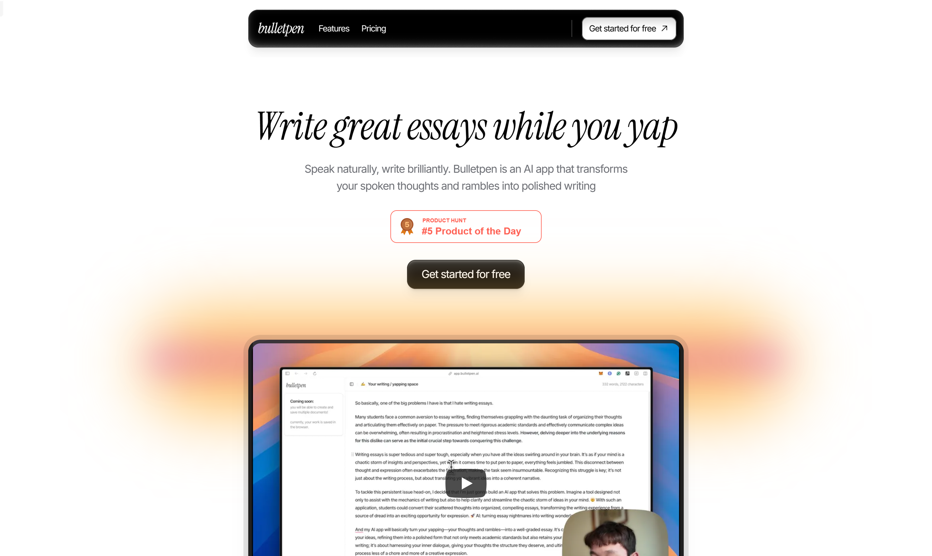 Bulletpen product screenshot