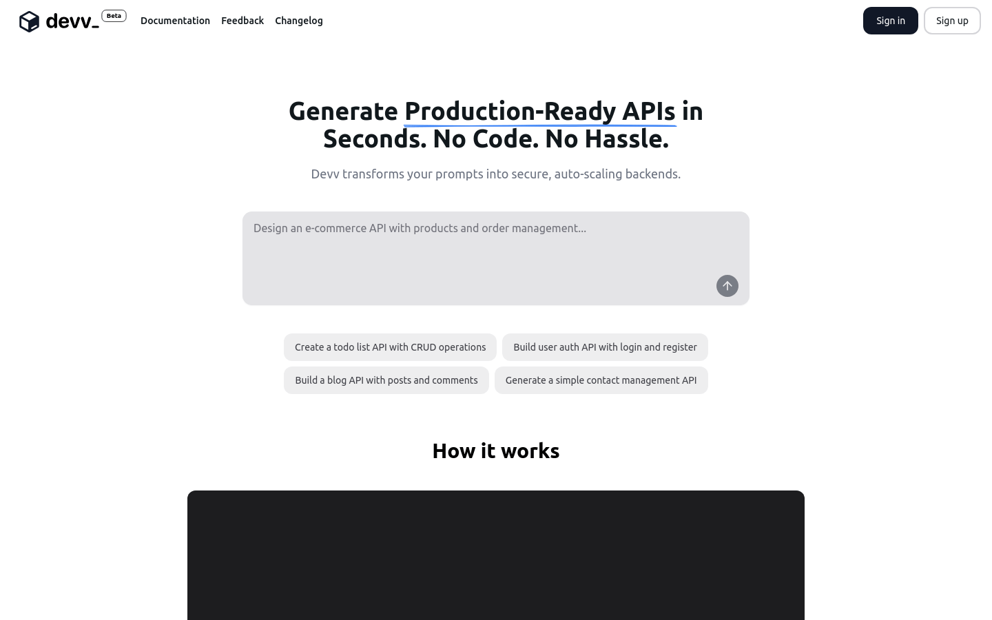 Devv Builder product screenshot