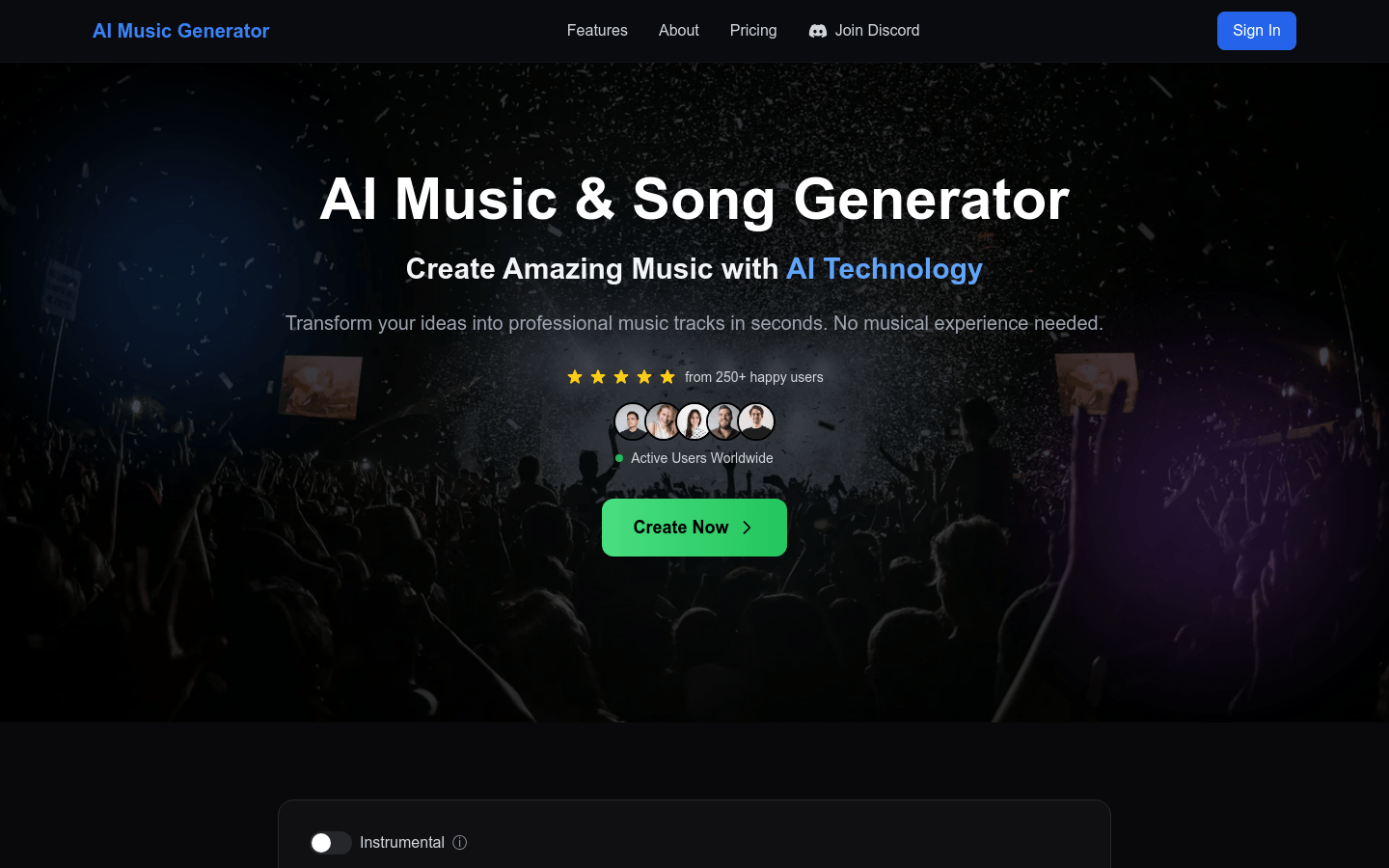 AI Music Generator.dev product screenshot