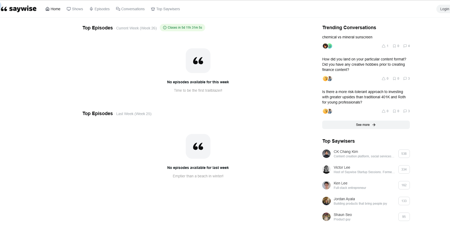 Saywise product screenshot