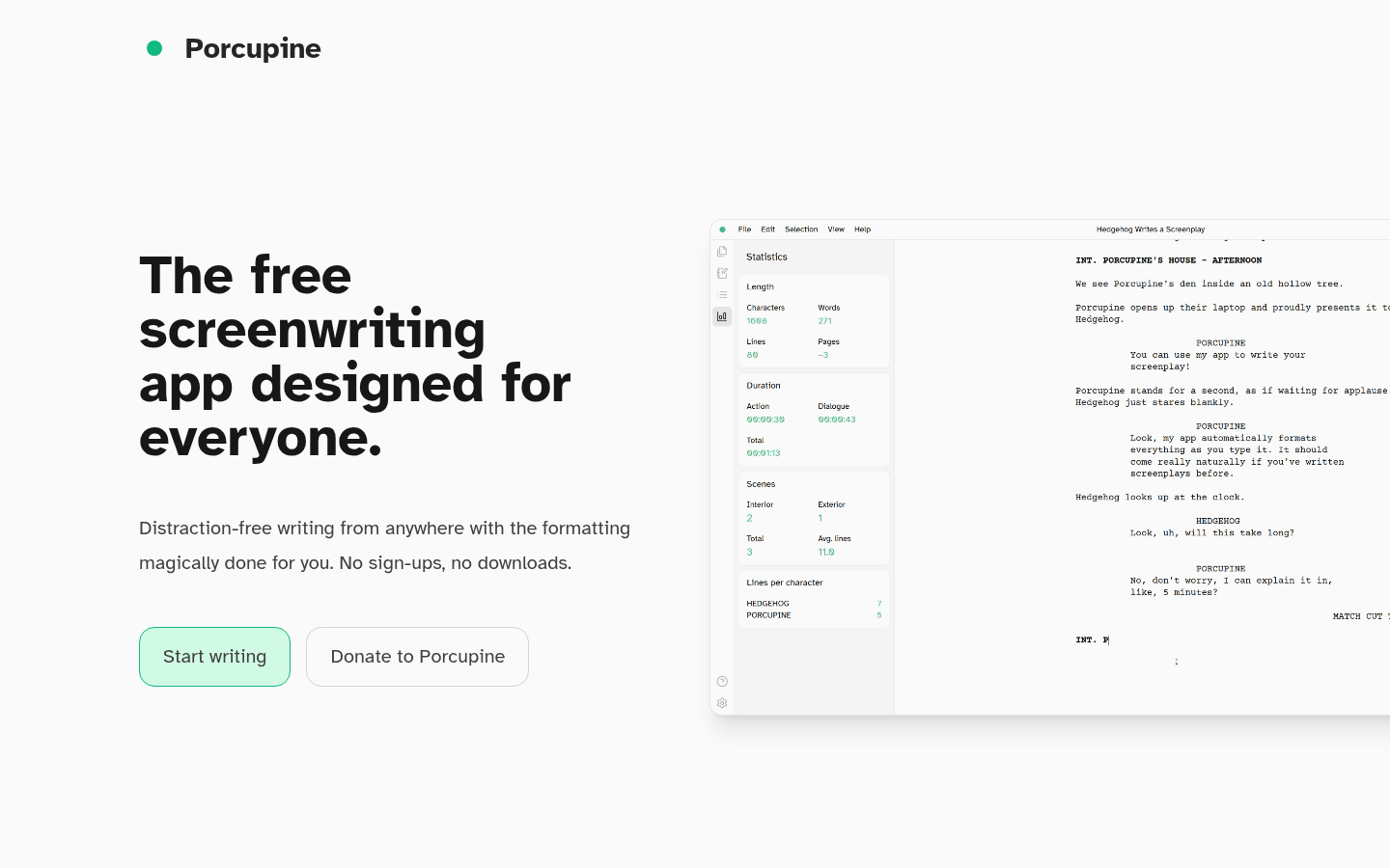 Porcupine product screenshot