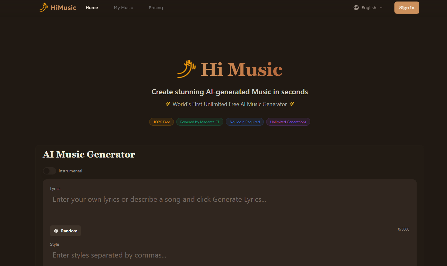 HiMusic product screenshot