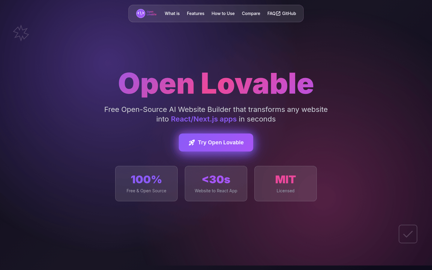 Open Lovable product screenshot