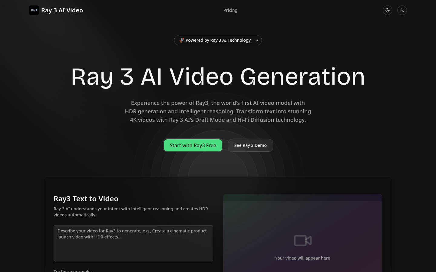 Ray 3 product screenshot