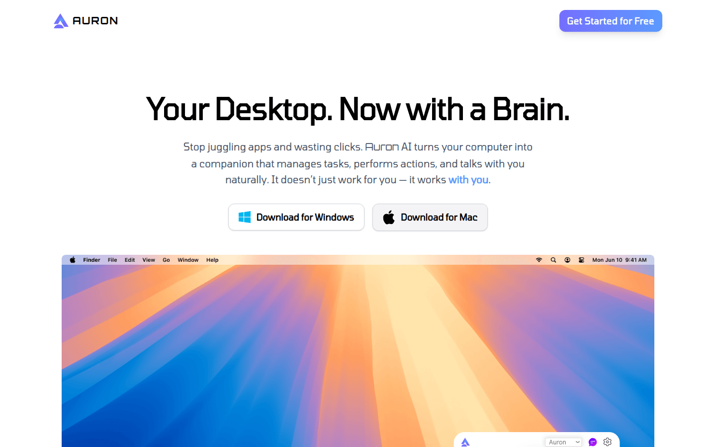 Auron product screenshot