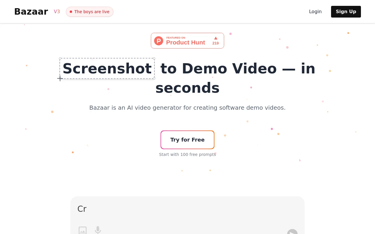 Bazaar V3 product screenshot