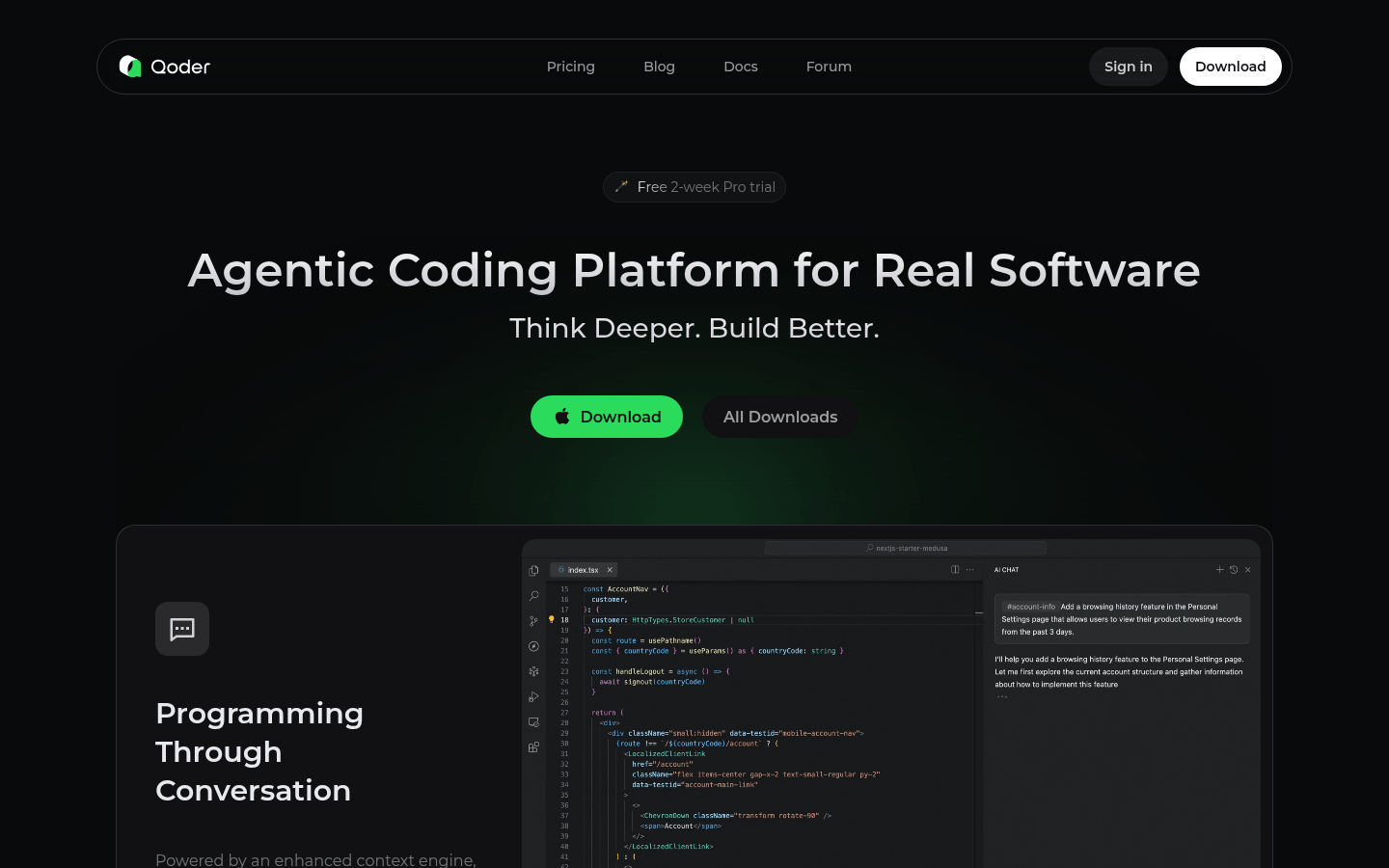Qoder product screenshot