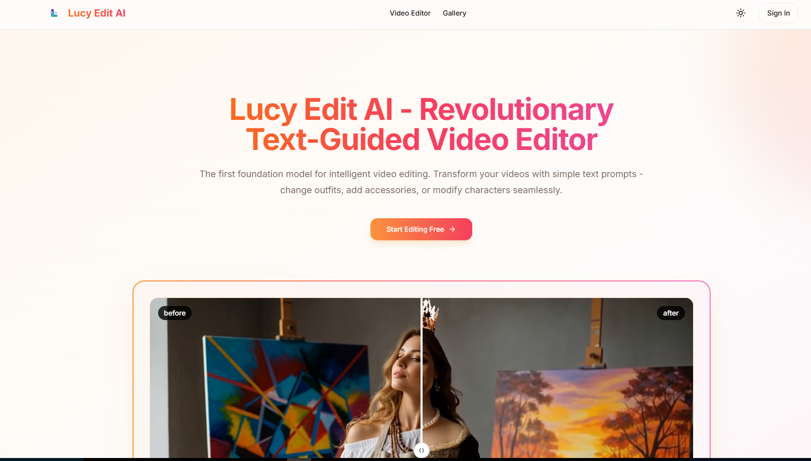 Lucy Edit AI product screenshot
