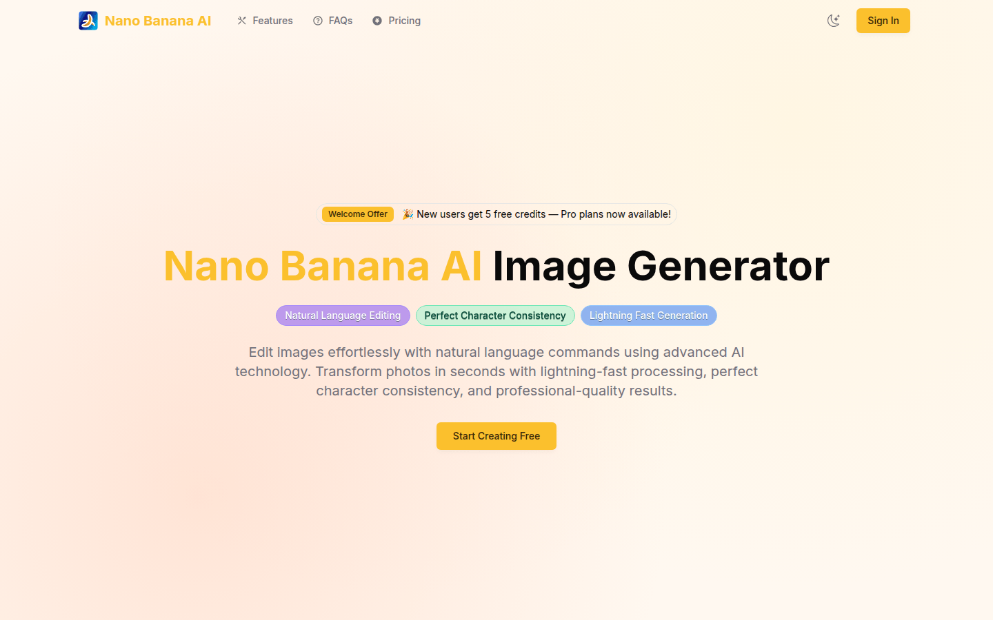 Nano Banana Image AI product screenshot