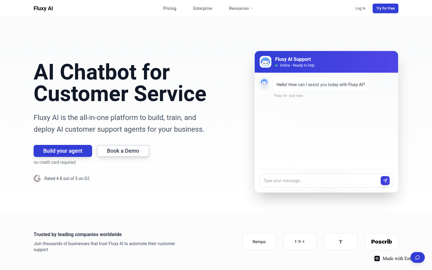 Fluxy AI product screenshot