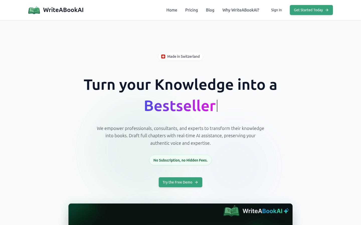 WriteABookAI product screenshot