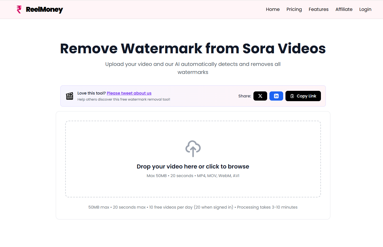 Sora Video Watermark Remover Tool product screenshot