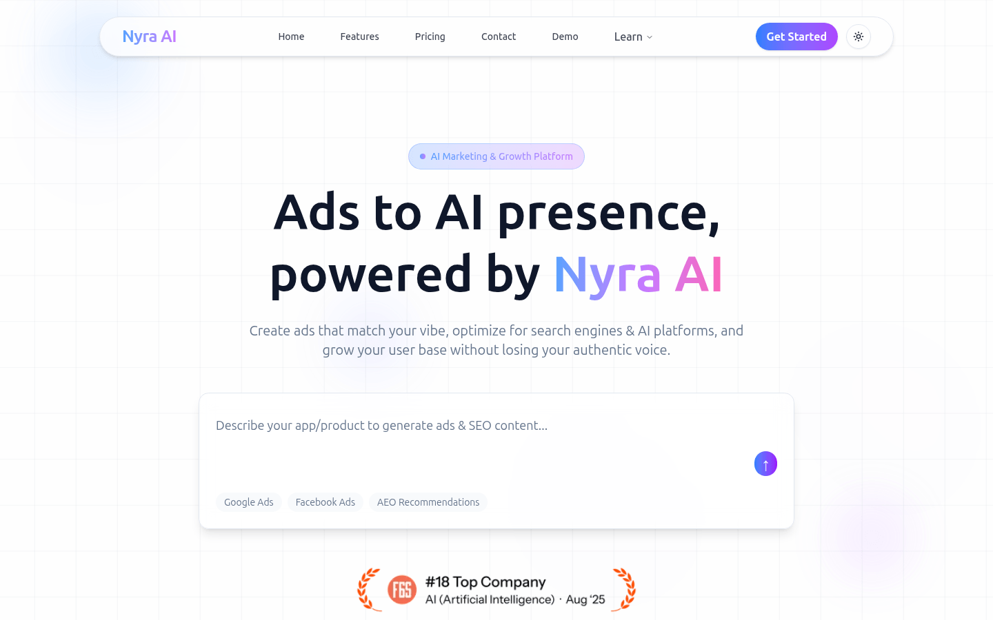 Nyra AI product screenshot