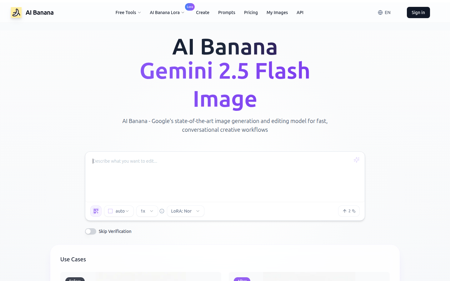 AI Banana product screenshot