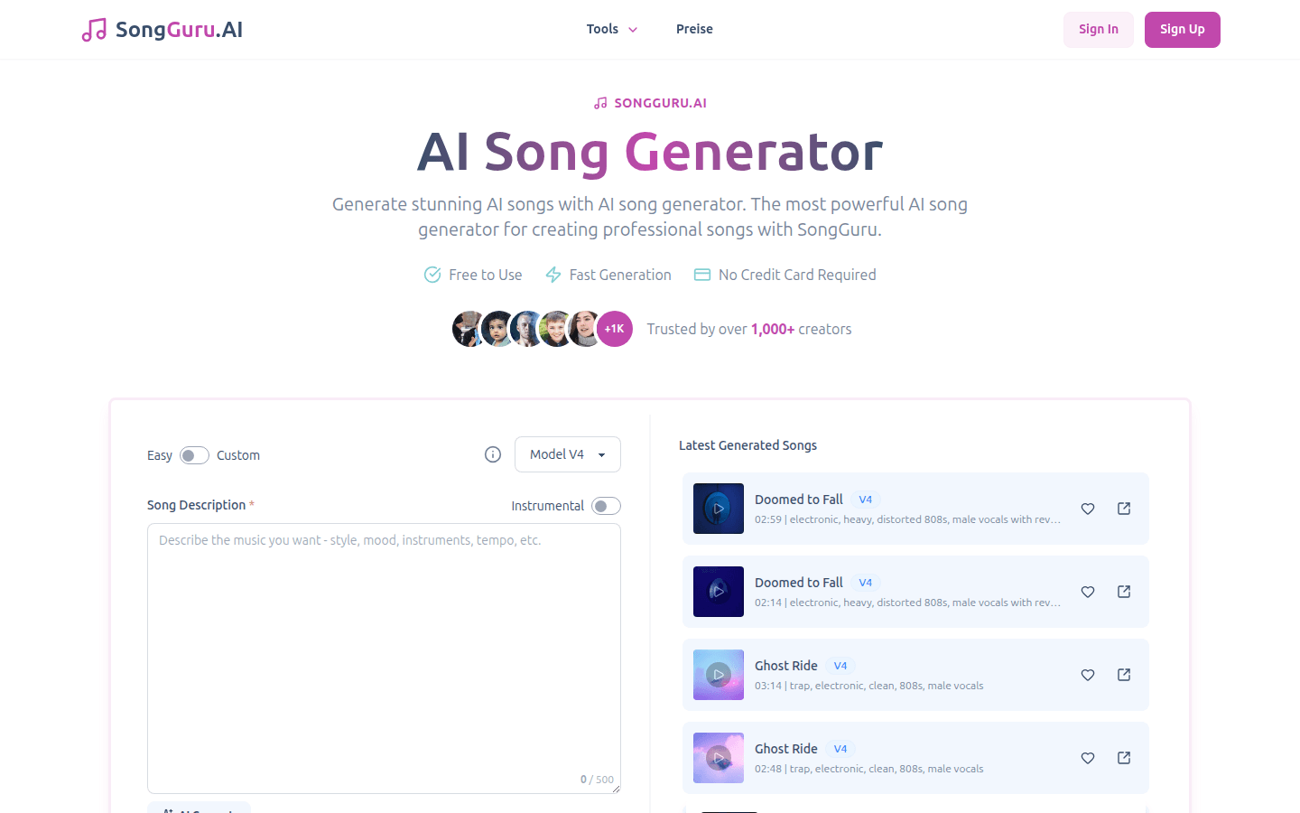 SongGuru product screenshot