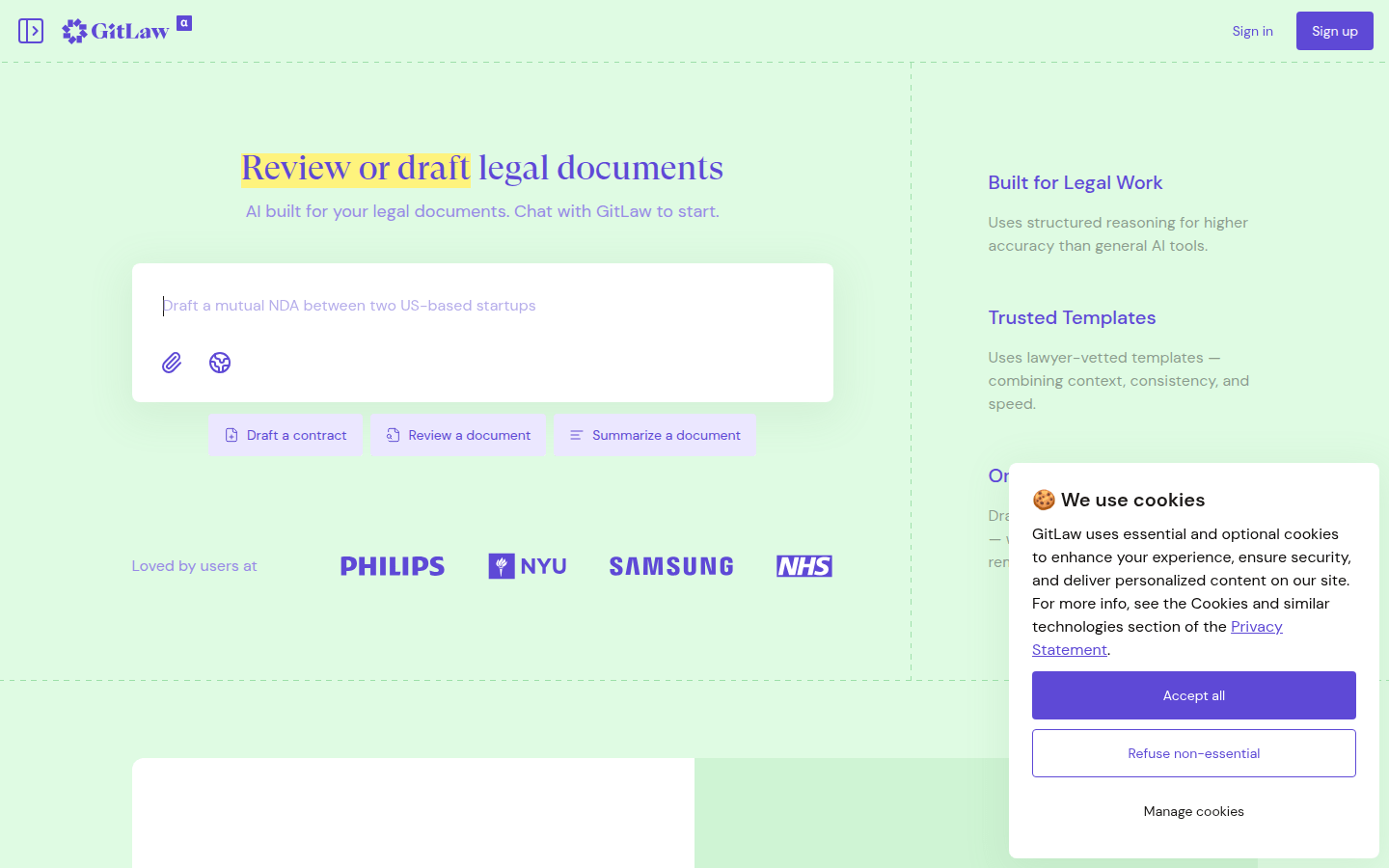 GitLaw product screenshot