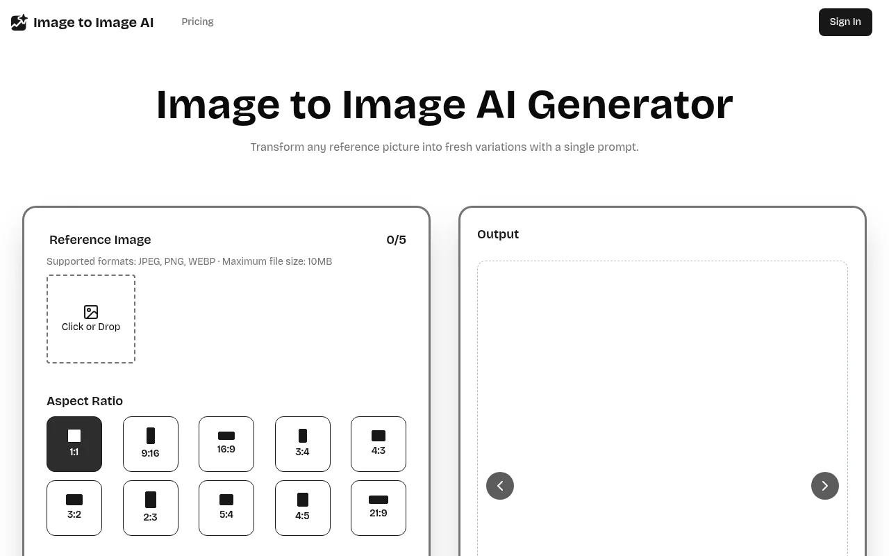 Image to Image AI – Free AI Image product screenshot