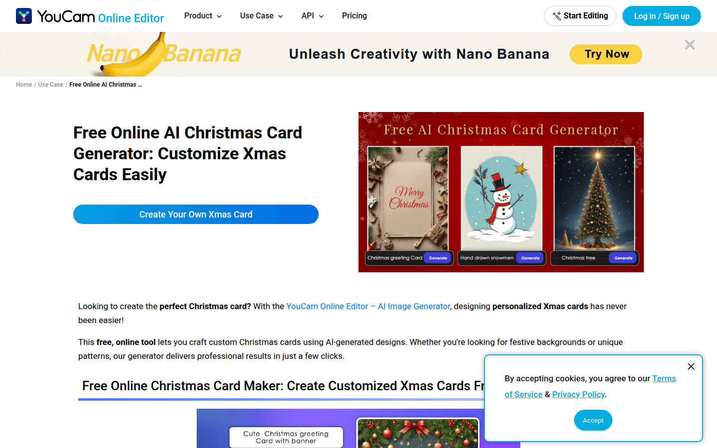 YouCam AI Christmas Card Generator product screenshot