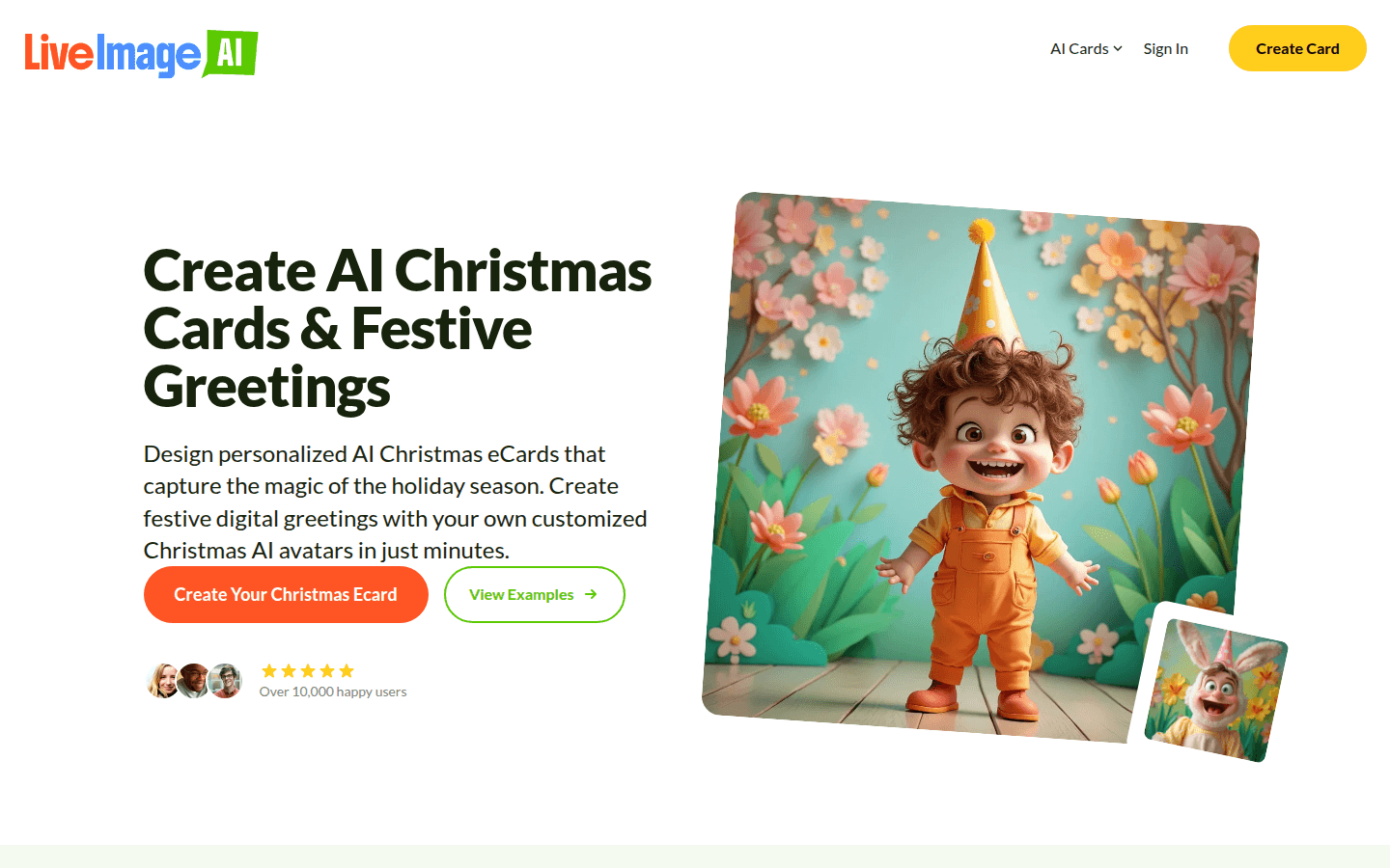LiveImage AI Christmas eCards product screenshot