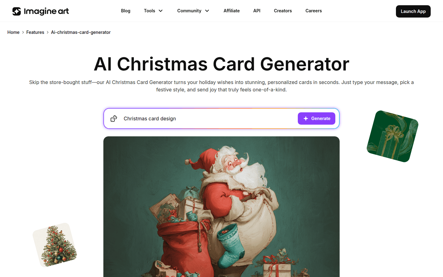 AI Christmas Card by Imagine art product screenshot