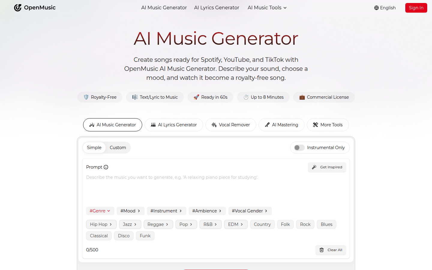 OpenMusic product screenshot