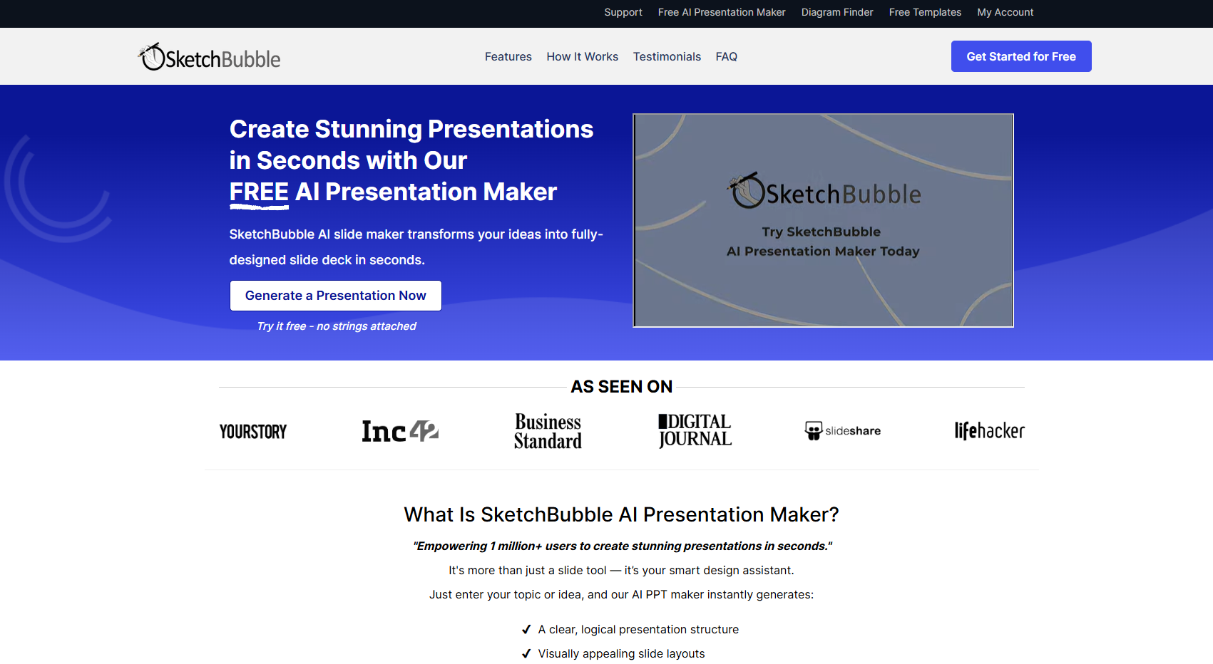 SketchBubble AI Presentation Maker product screenshot