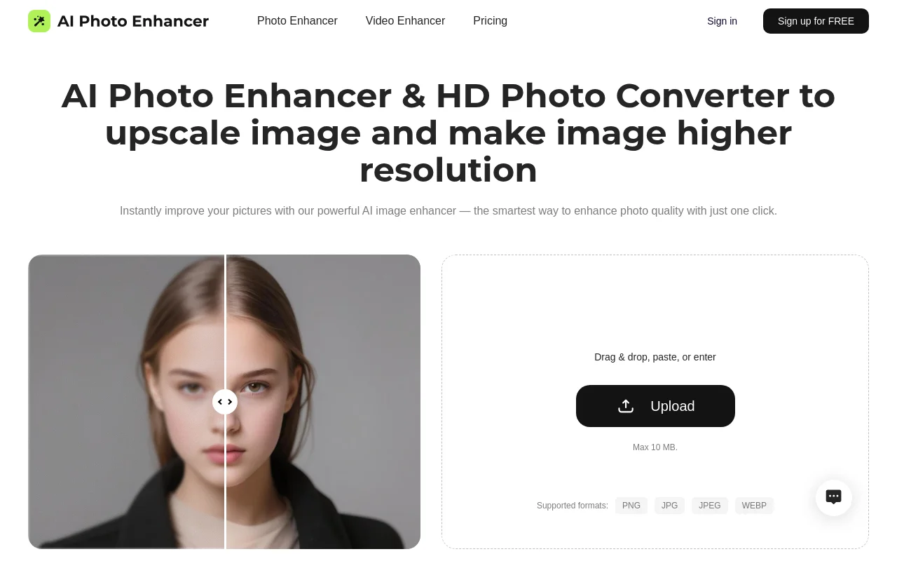 AI Photo Enhancer product screenshot