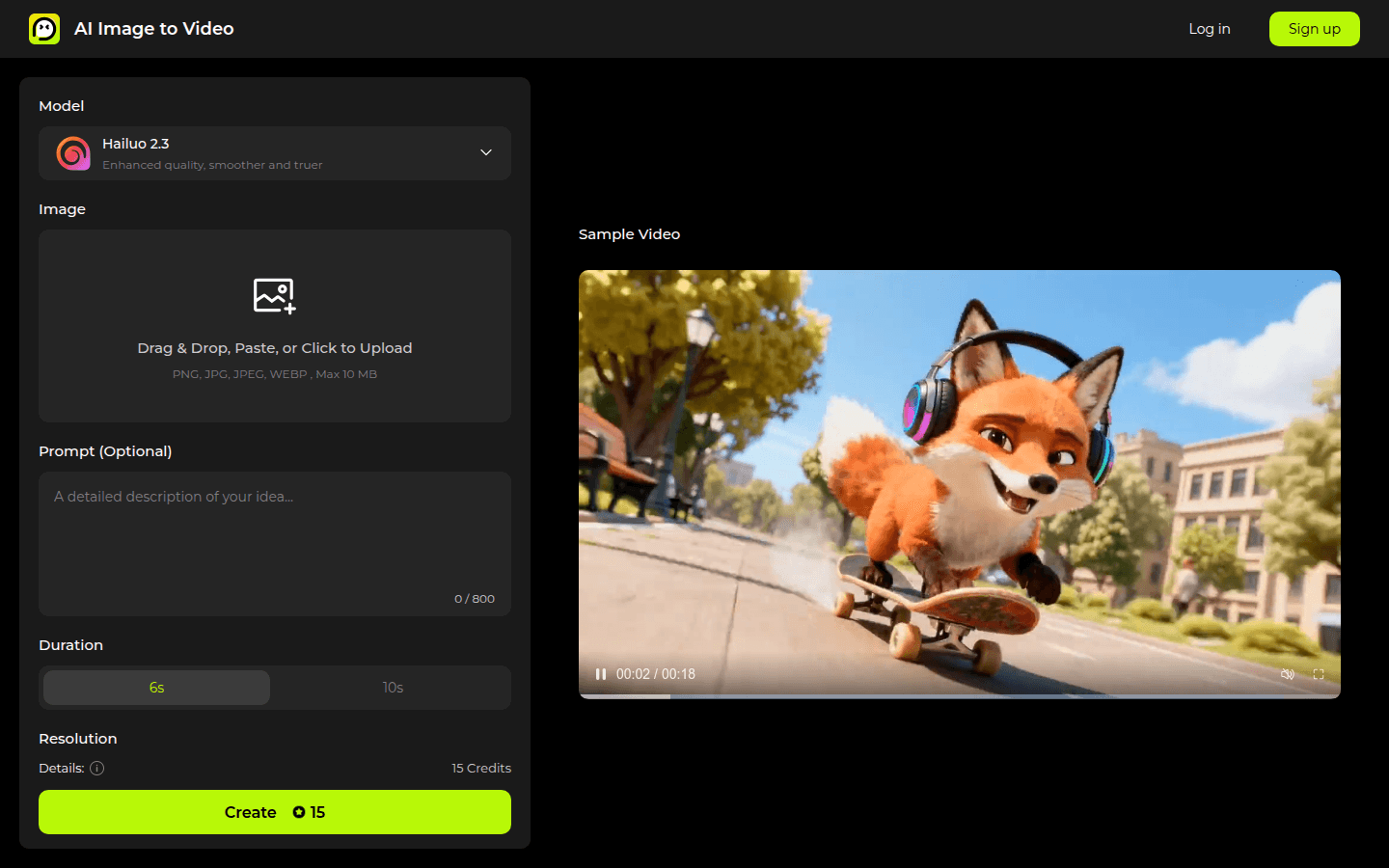 AI Image to Video product screenshot