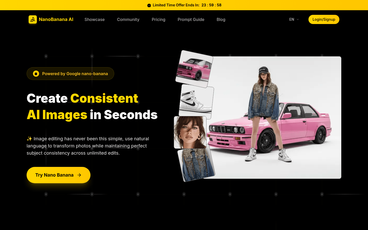 NanoBanana AI product screenshot