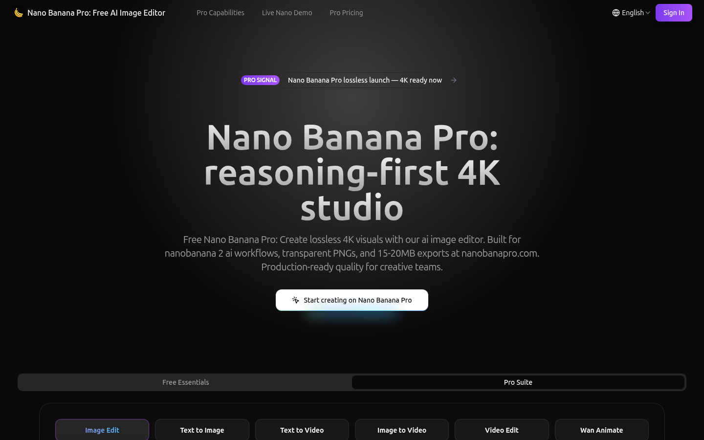 Nano Banana Pro product screenshot