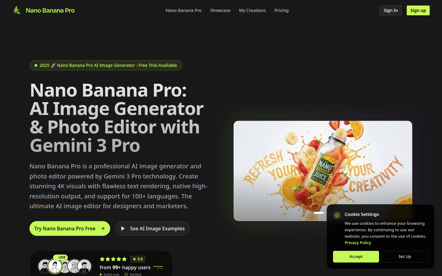 Nano Banana Pro product screenshot