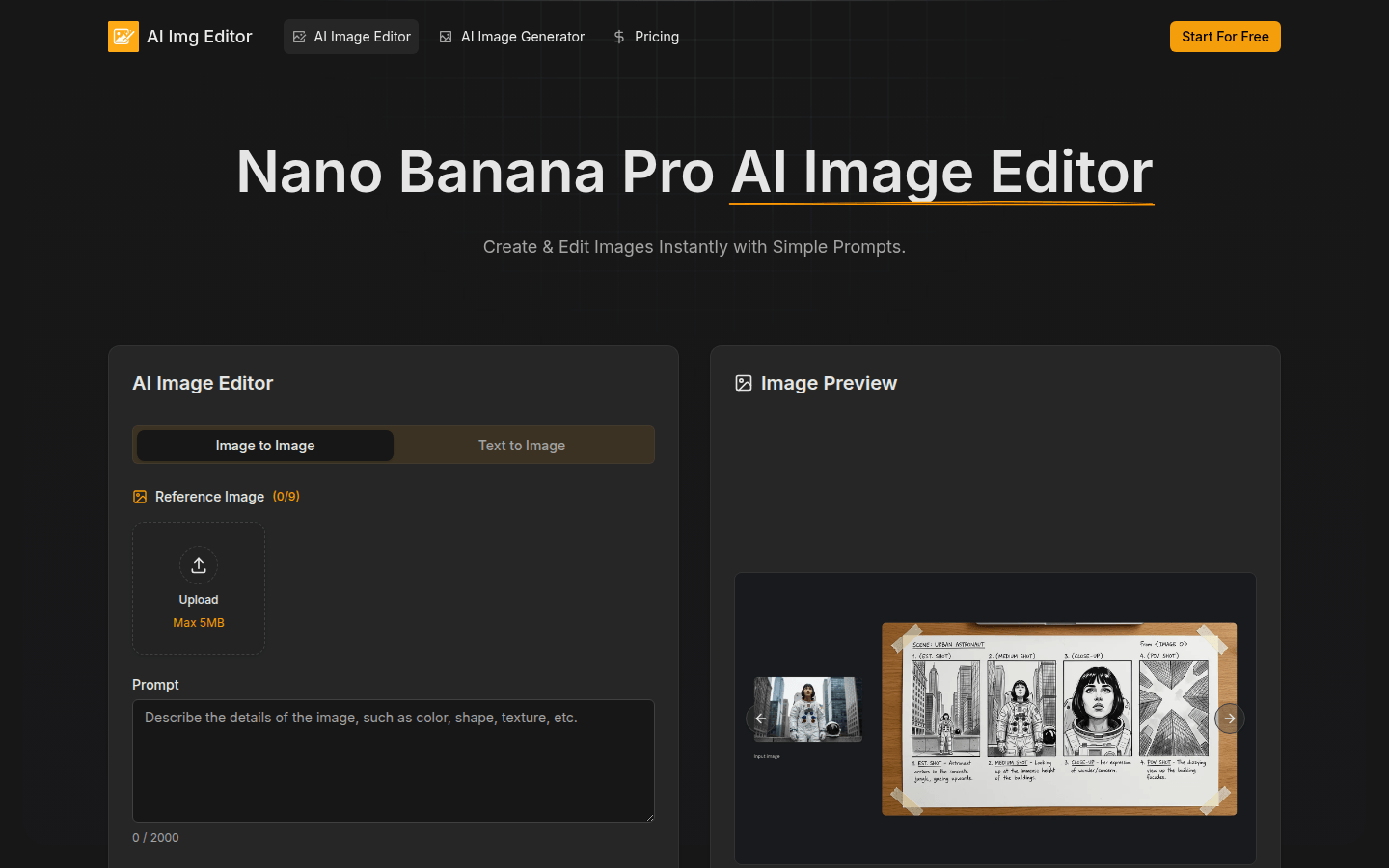 AI Image Editor product screenshot