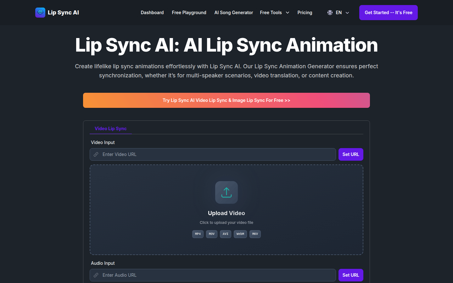 Lip Sync AI product screenshot